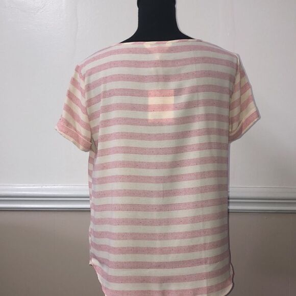 NWT Lauren Conrad XS Woven Stripe Tee - Picture 2 of 4